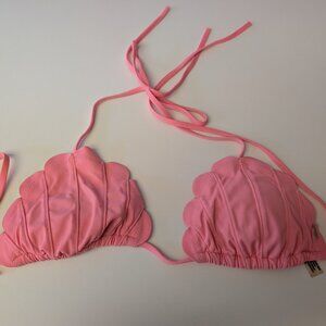 Pink by Victoria's Secret "Shell" Swim Halter Top in Coral size M